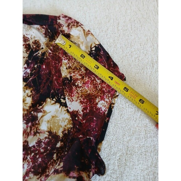 Worthington Women's Medium Floral Wrap V-Neck Babydoll Blouse Multicolor Y2K - Picture 12 of 14